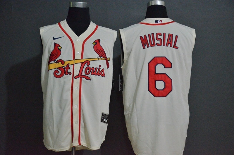 St. Louis Cardinals #6 Stan Musial Style 1 Baseball Jersey baseball jersey product view 1