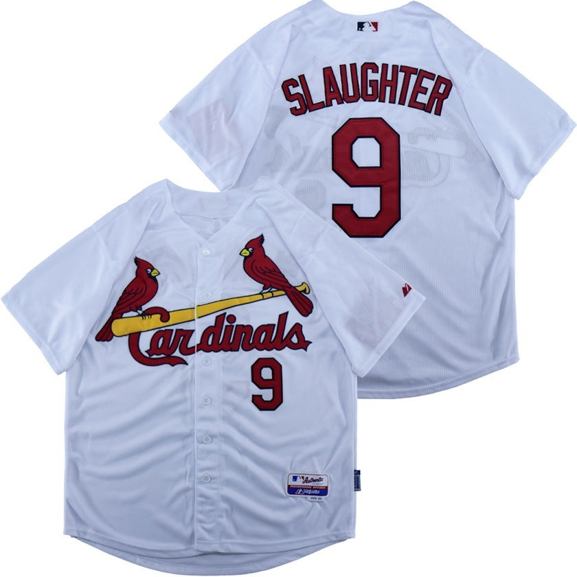 St. Louis Cardinals #9 Enos Slaughter Cardinals 9 White Baseball Jersey baseball jersey product view 1