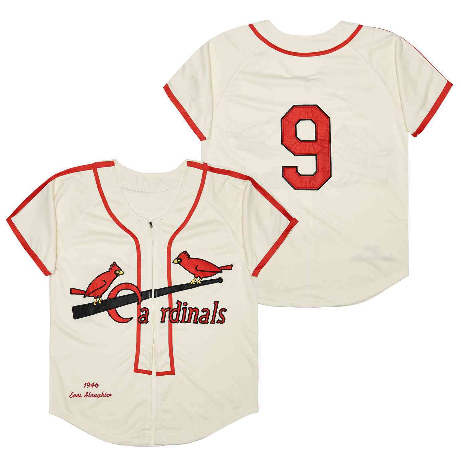 St. Louis Cardinals #9 Maris Cardinals 9 Off-White 1946 Retro Baseball Jersey baseball jersey product view 1
