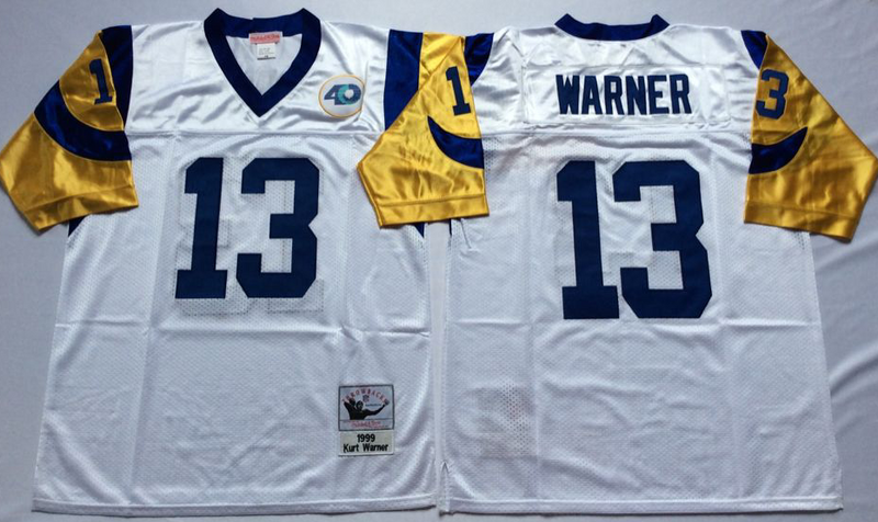St. Louis Rams #13 Kurt Warner Throwback Style 1 Football Jersey football jersey product view 1