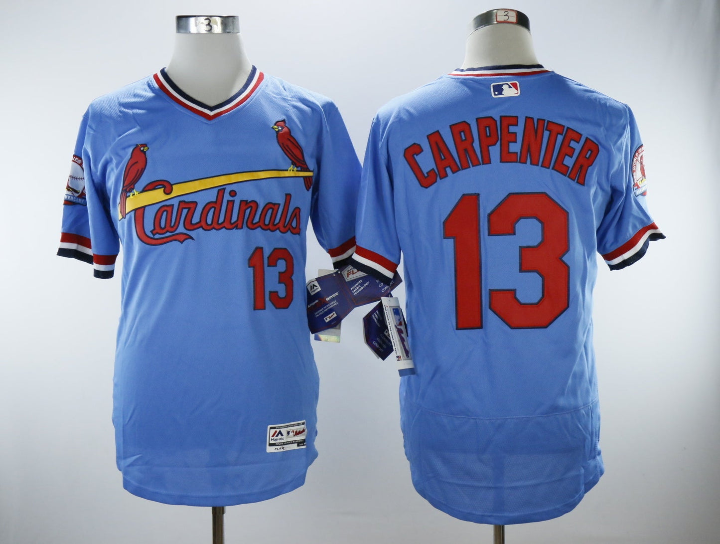 St.louis Cardinals #13 Matt Carpenter Cardinals 13 Blue Pullover Inverted Baseball Jersey baseball jersey product view 1