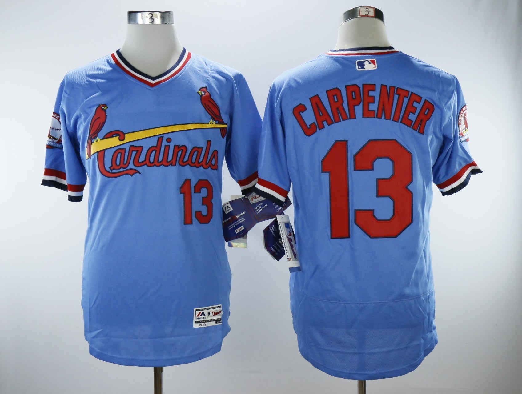 St.louis Cardinals #13 Matt Carpenter Cardinals 13 Blue Pullover Inverted Baseball Jersey baseball jersey product view 1