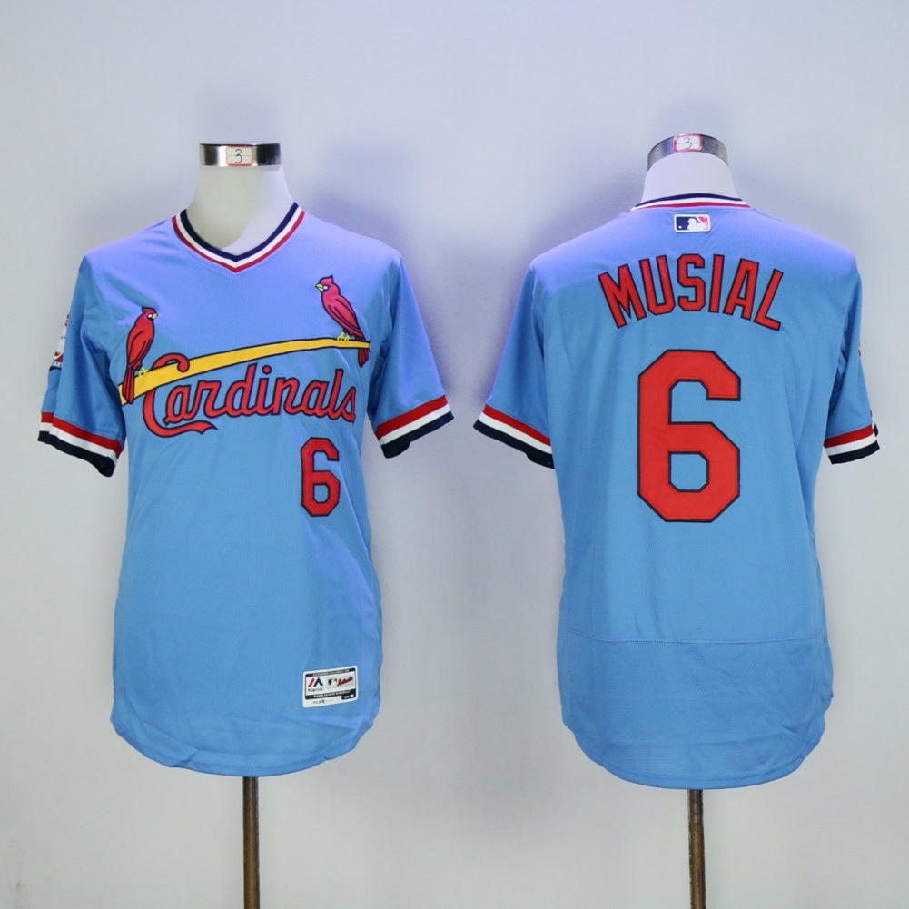 St.louis Cardinals #6 Stan Musial Cardinals 6 Blue 2016 Elite Edition Baseball Jersey baseball jersey product view 1