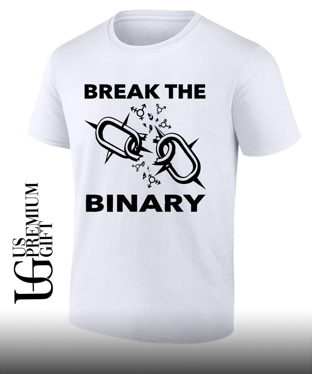 Break The Binary Nonbinary Gender Identity LGBT Pride shirt Unisex T-shirt, Sweatshirt, Hoodie, Long Sleeve Tee - T-Shirt, Sweatshirt, Hoodie