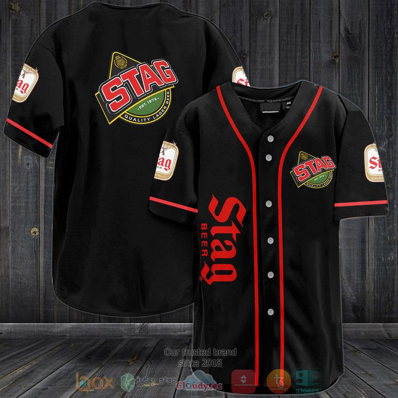 Stag Beer black Baseball shirt baseball jersey product view 1