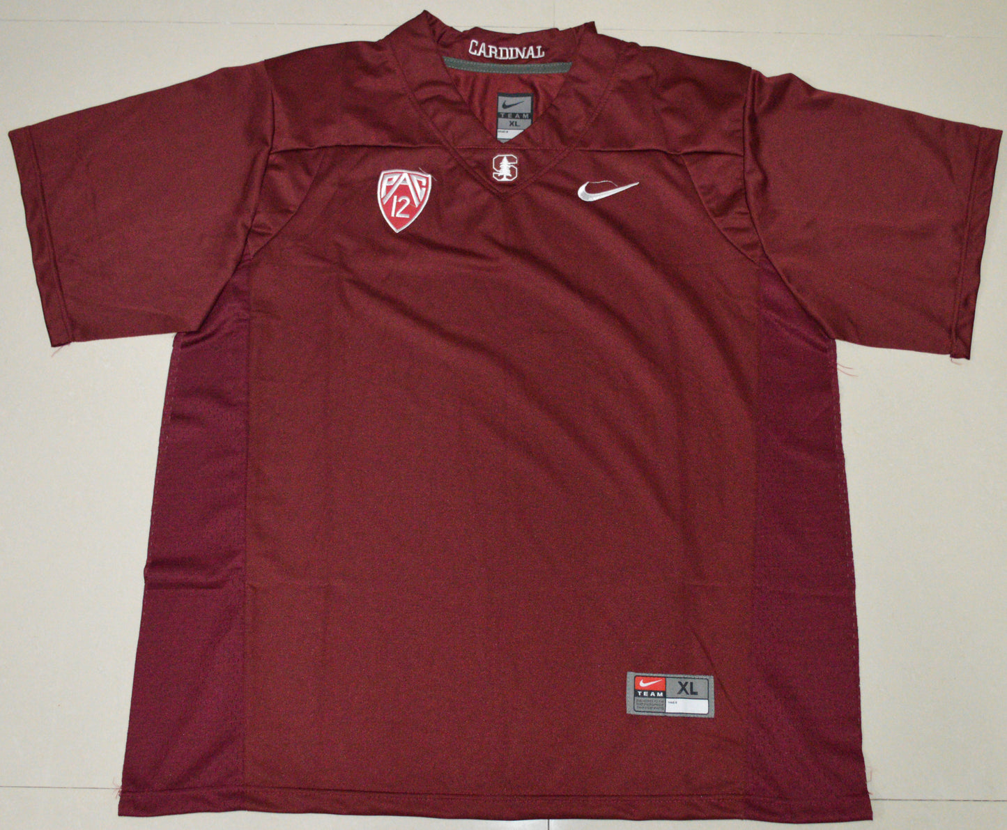 Stanford Blank Burgundy Front College Football Jersey football jersey product view 1