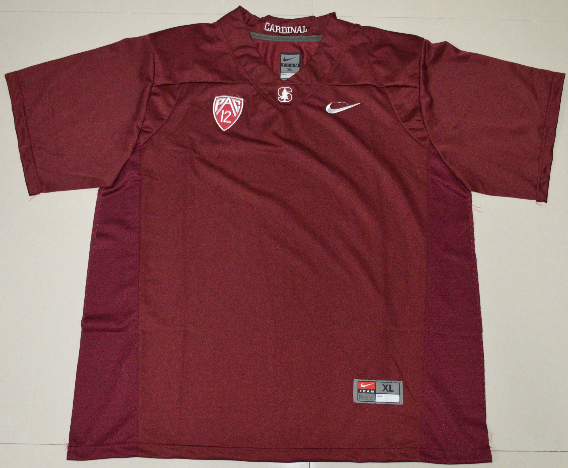 Stanford Blank Burgundy Front College Football Jersey football jersey product view 1