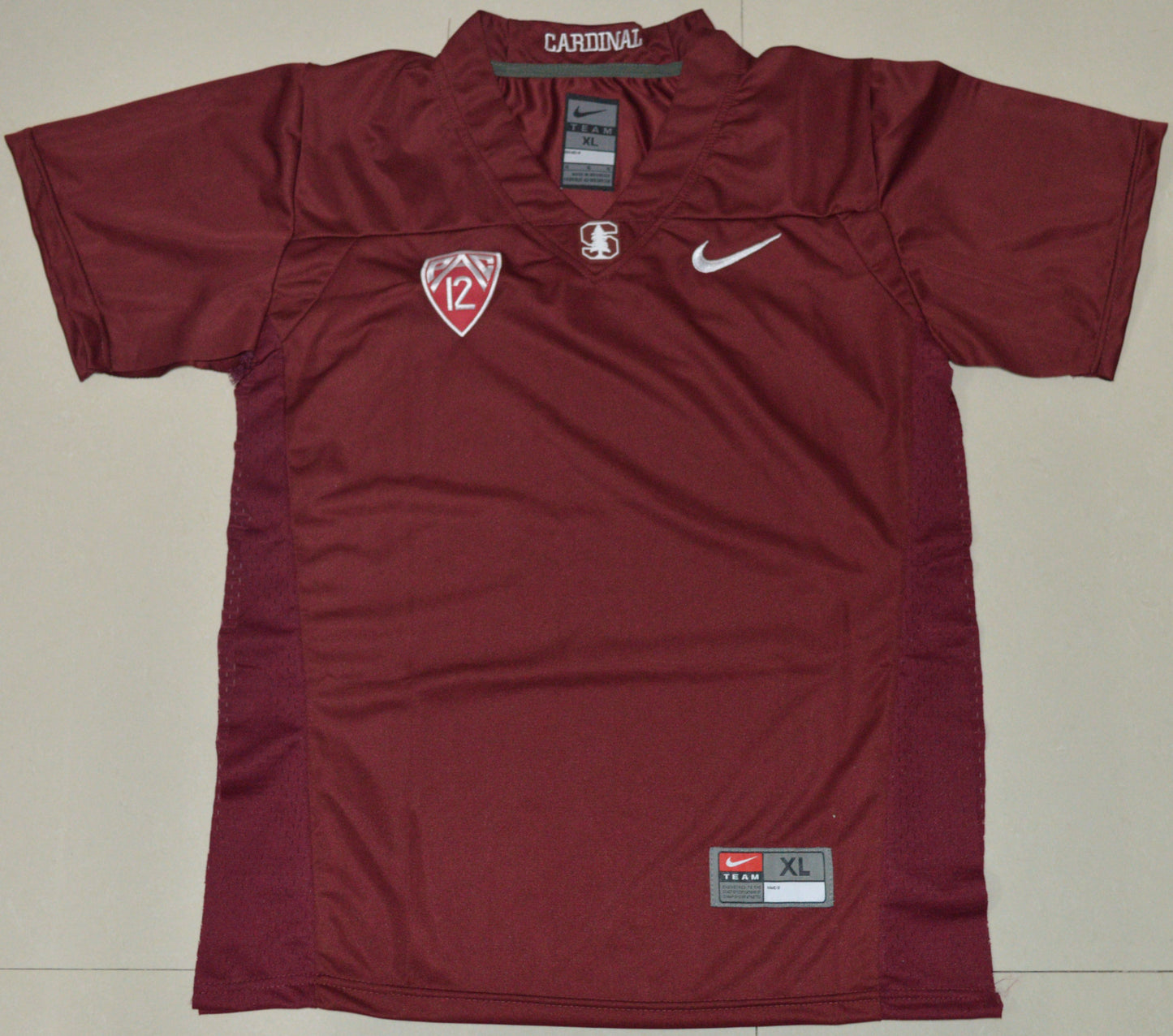 Stanford Youth Blank Burgundy Front College Football Jersey football jersey product view 1
