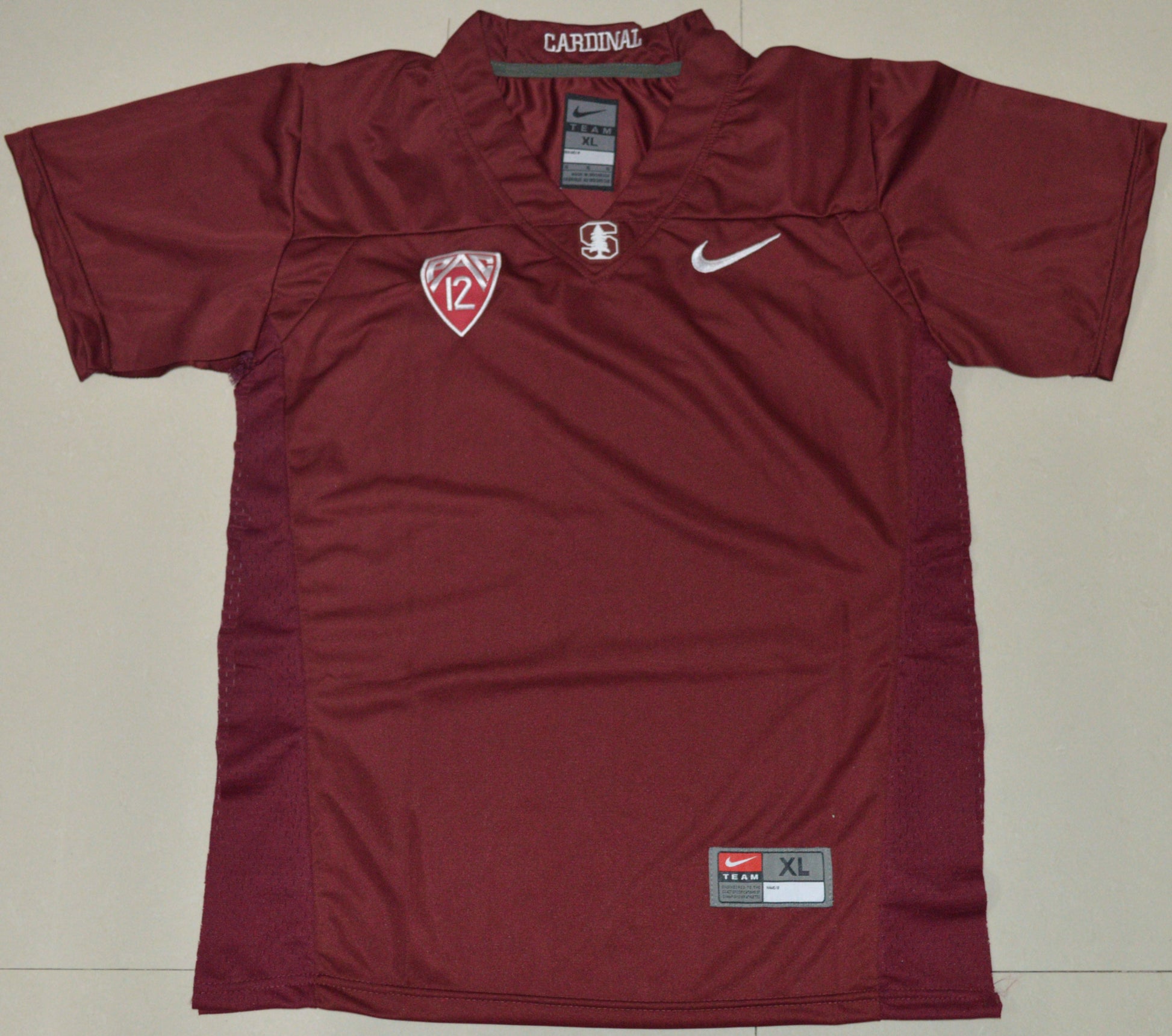 Stanford Youth Blank Burgundy Front College Football Jersey football jersey product view 1