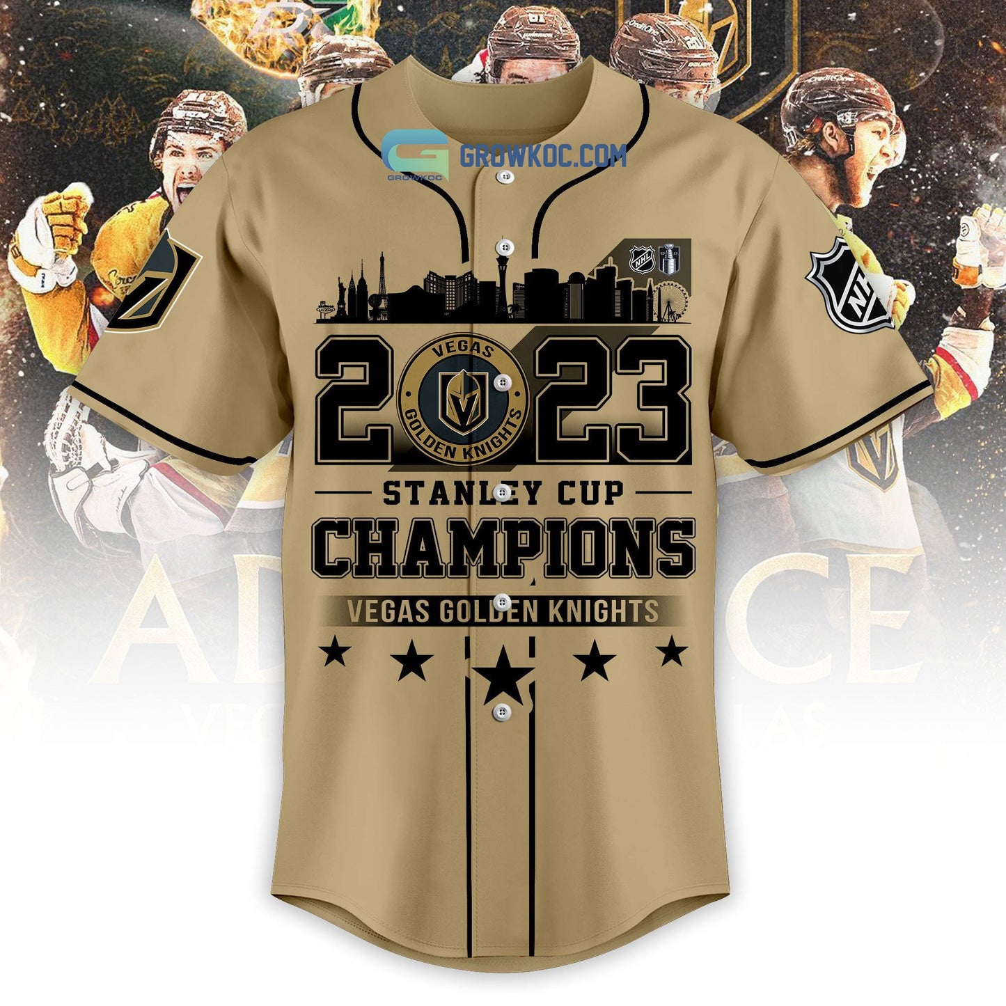 Stanley Cup Champions Vegas Golden Knights Baseball Jersey baseball jersey product view 2