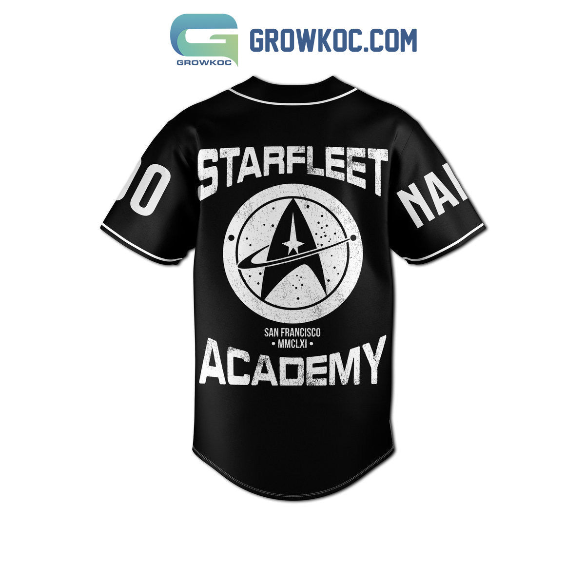 Starfleet Academy From The Stars Knowledge Black Design Personalized Baseball Jersey baseball jersey product view 2