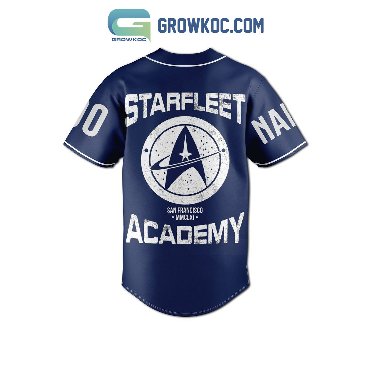 Starfleet Academy From The Stars Knowledge Blue Design Personalized Baseball Jersey baseball jersey product view 3