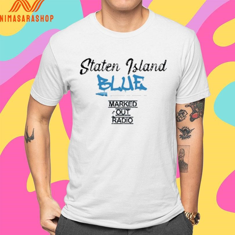 Staten Island Blue Marked Out Radio - Adult & Kids T-Shirts, Sweatshirts & Hoodies apparel design preview 4