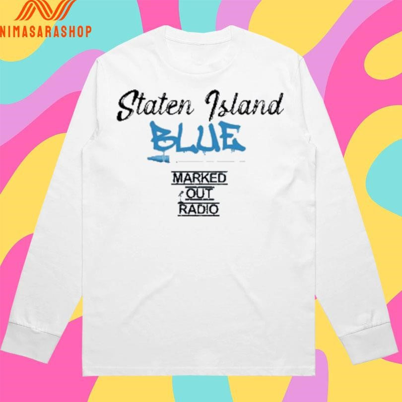 Staten Island Blue Marked Out Radio - Adult & Kids T-Shirts, Sweatshirts & Hoodies apparel design preview 3