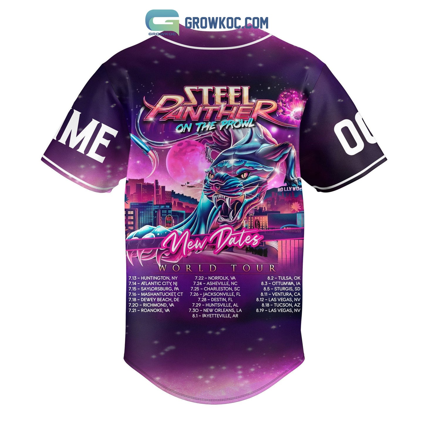 Steel Panther On The Prowl New Dates World Tour Personalized Baseball Jersey baseball jersey product view 2