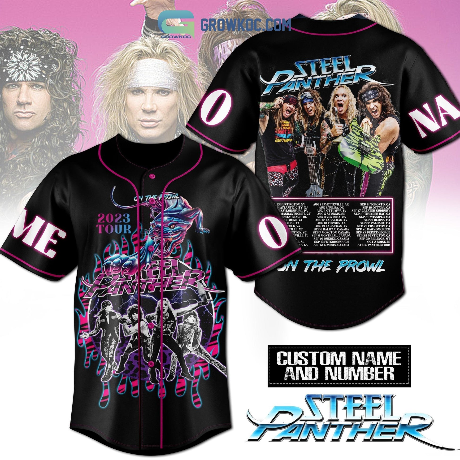 Steel Panther On The Prowl Tour 2023 Personalized Baseball Jersey baseball jersey product view 1