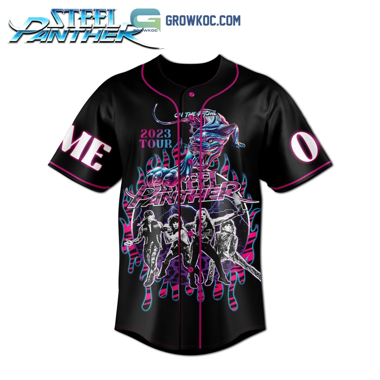 Steel Panther On The Prowl Tour 2023 Personalized Baseball Jersey baseball jersey product view 2