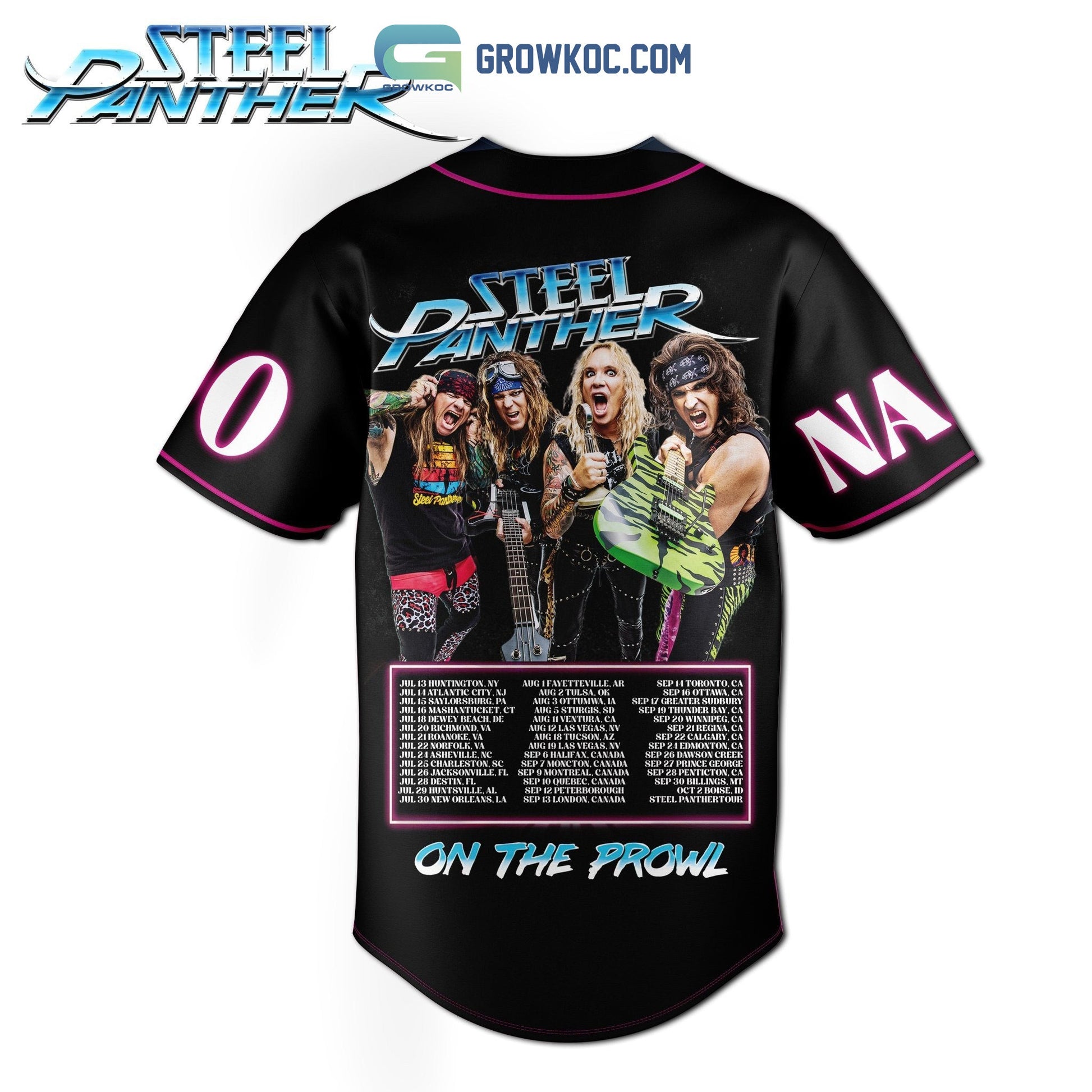 Steel Panther On The Prowl Tour 2023 Personalized Baseball Jersey baseball jersey product view 3