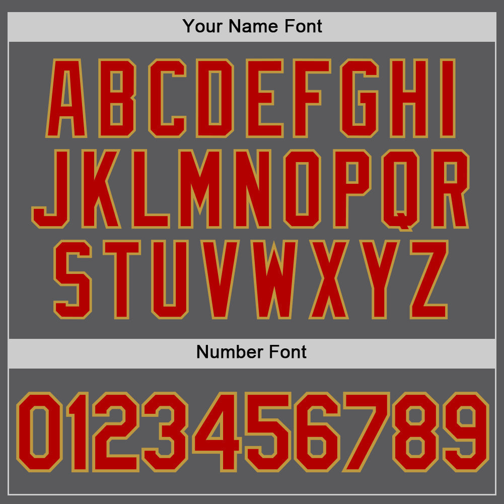 Custom Steel Gray Red-Old Gold Authentic Baseball Jersey baseball jersey product view 5