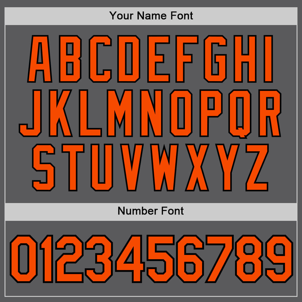 Custom Steel Gray Orange-Black Authentic Baseball Jersey baseball jersey product view 5