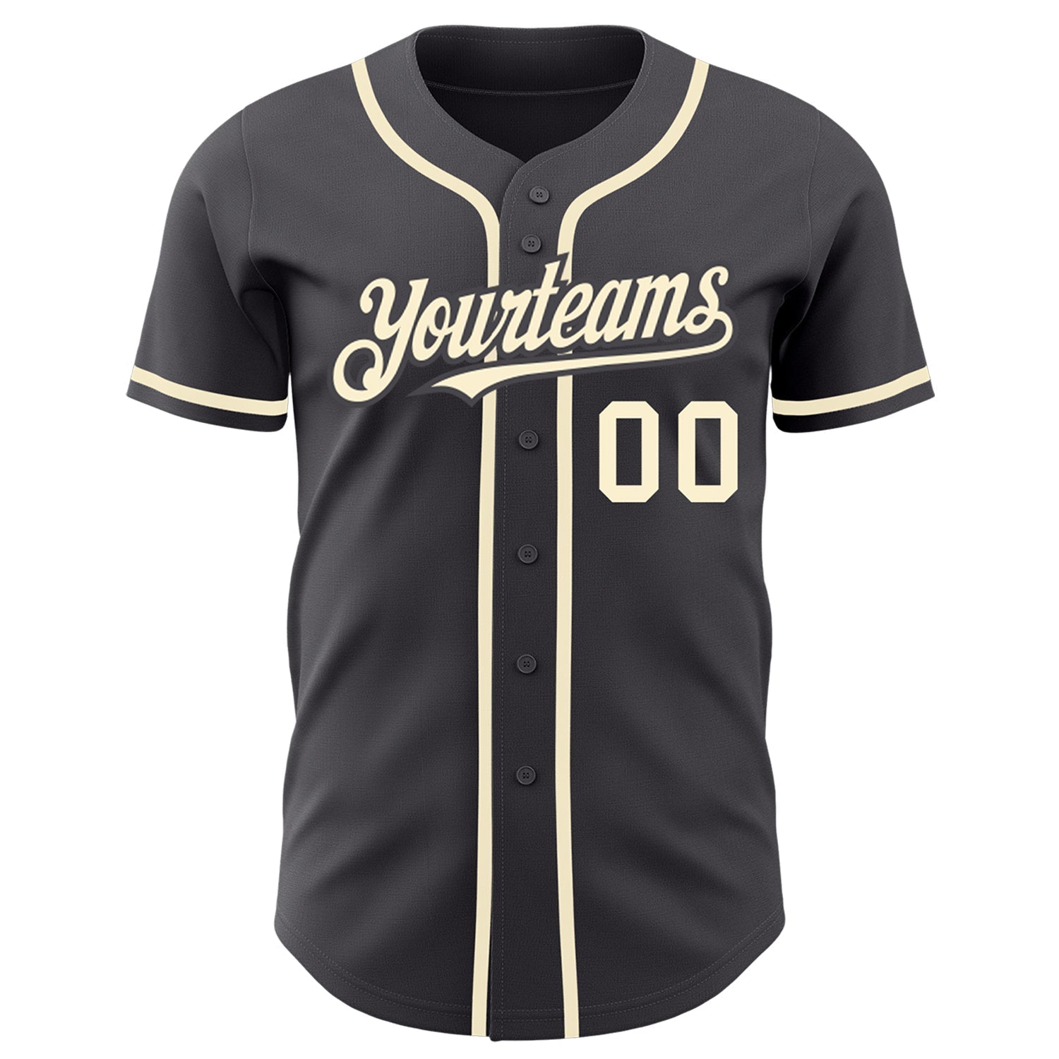 Custom Steel Gray Cream Authentic Baseball Jersey baseball jersey product view 2