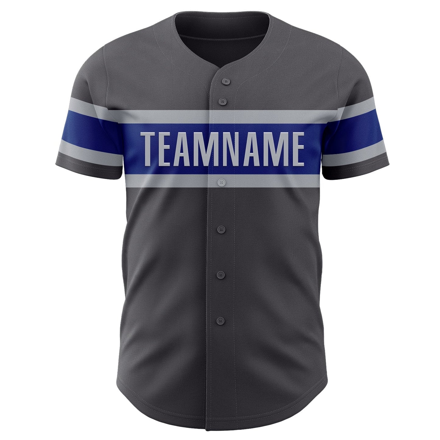 Custom Steel Gray Royal-Gray Authentic Baseball Jersey baseball jersey product view 2