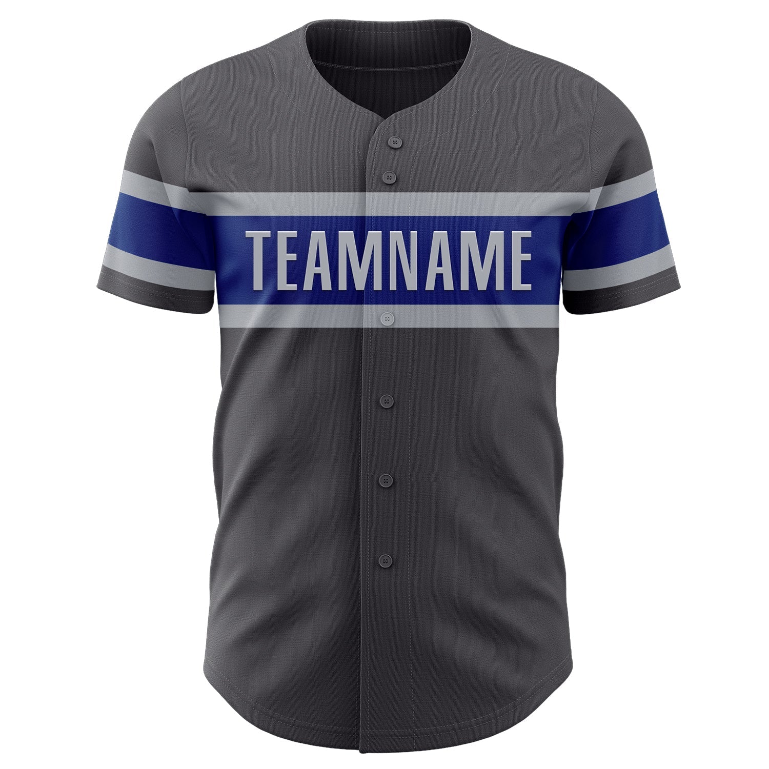 Custom Steel Gray Royal-Gray Authentic Baseball Jersey baseball jersey product view 2
