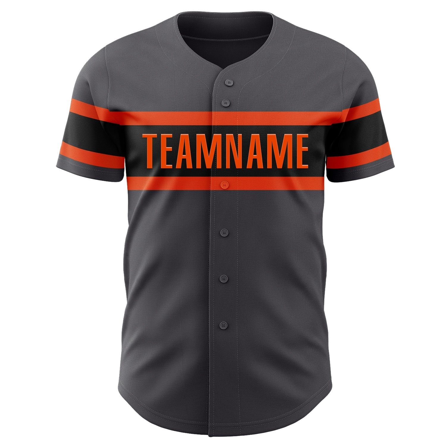 Custom Steel Gray Black-Orange Authentic Baseball Jersey baseball jersey product view 2