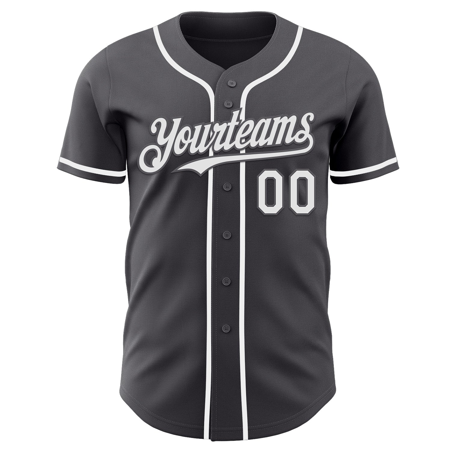 Custom Steel Gray White Authentic Baseball Jersey baseball jersey product view 2