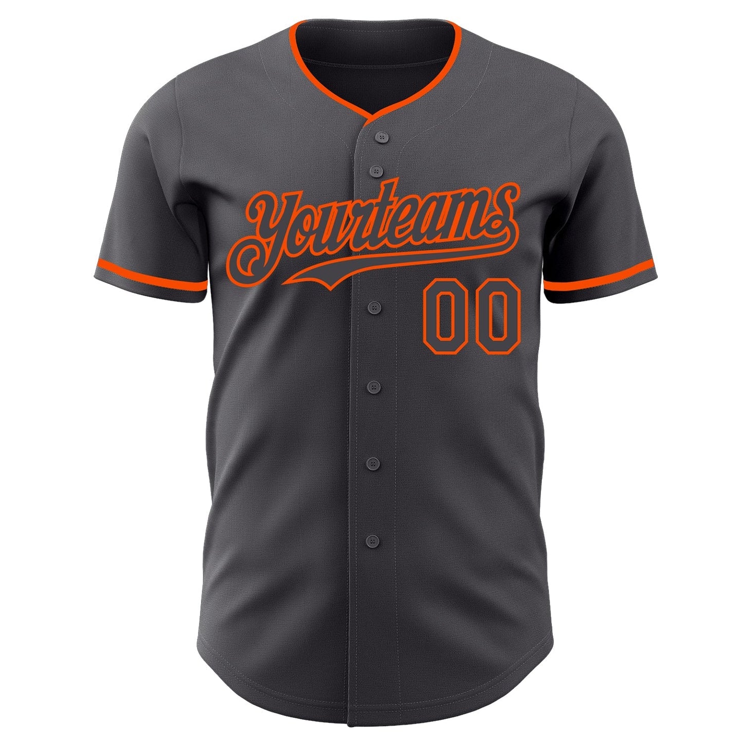 Custom Steel Gray Orange Authentic Baseball Jersey baseball jersey product view 2