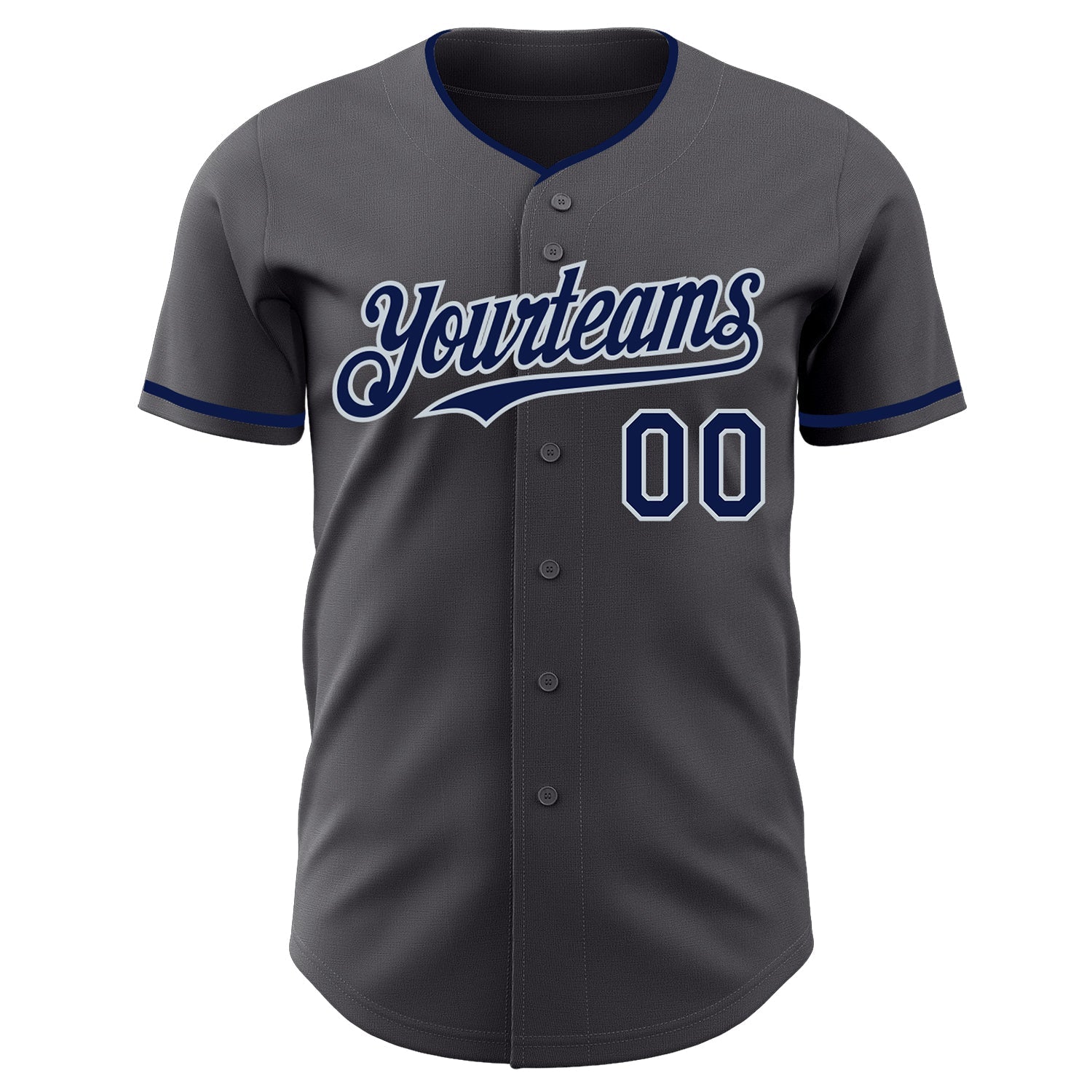 Custom Steel Gray Silver Authentic Baseball Jersey baseball jersey product view 2