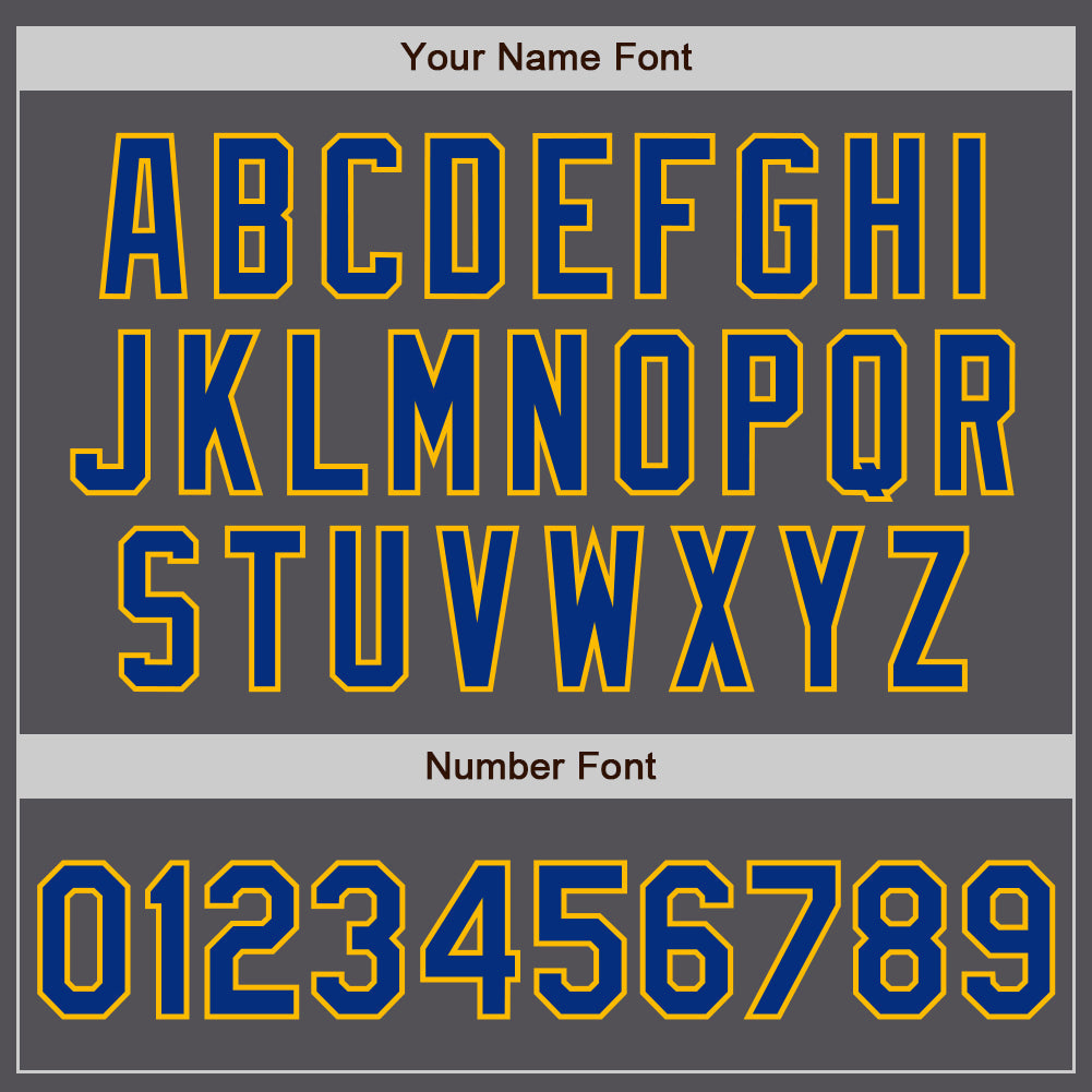 Custom Steel Gray Royal-Gold Authentic Baseball Jersey baseball jersey product view 5