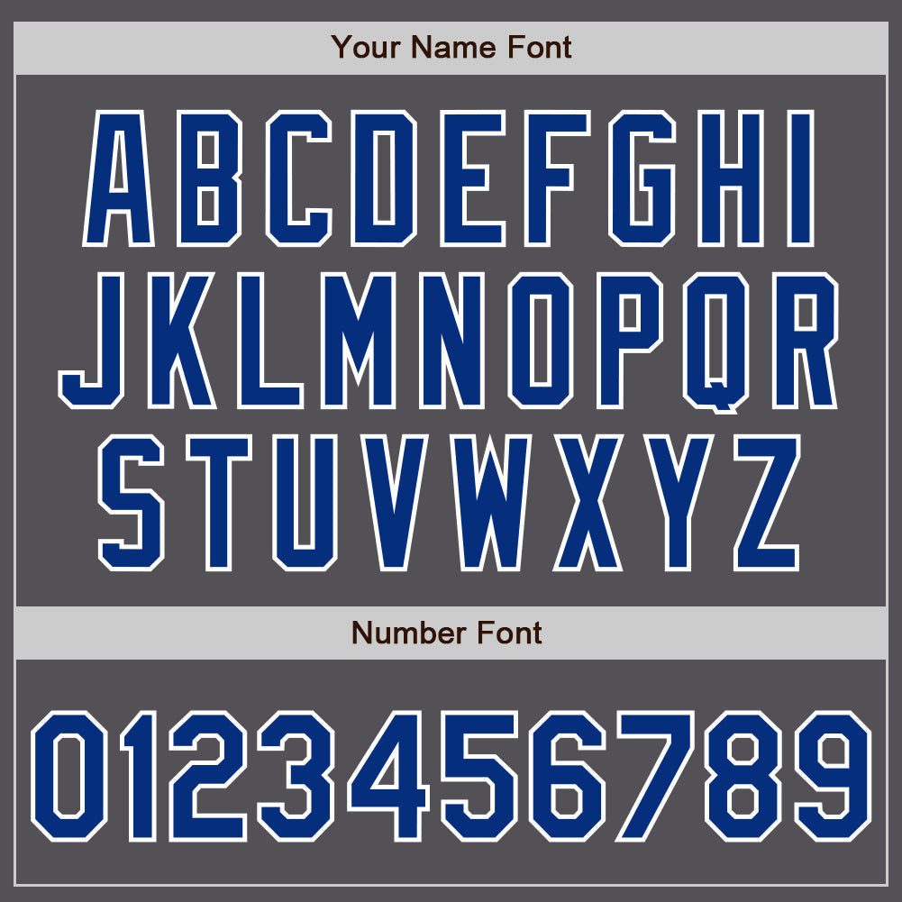 Custom Steel Gray Royal-White Authentic Baseball Jersey baseball jersey product view 5