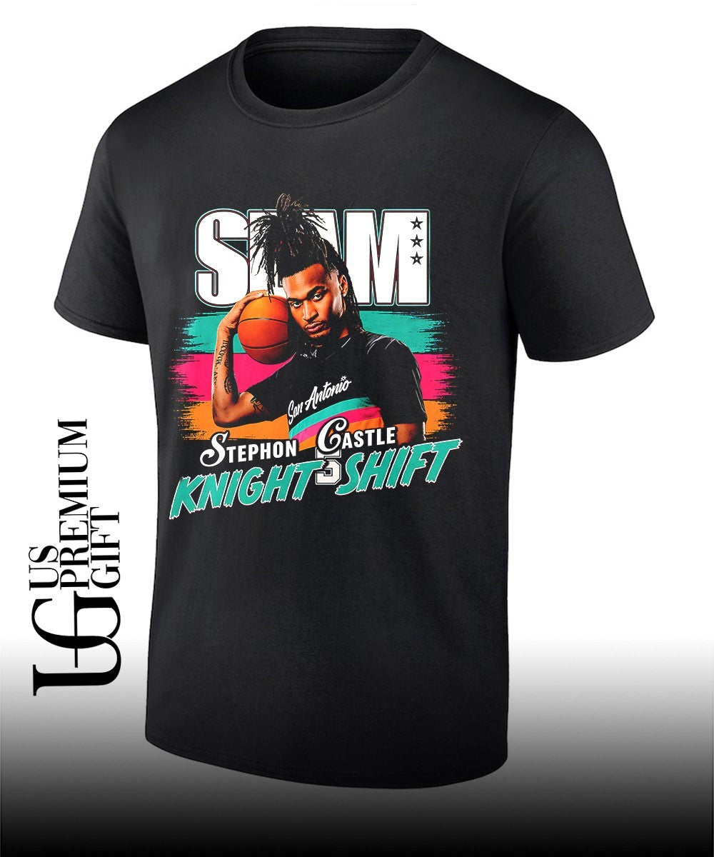 Stephon Castle San Antonio Spurs Basketball SLAM Knight Shift 5 Holding Basketball graphic shirt - T-Shirt, Sweatshirt, Hoodie