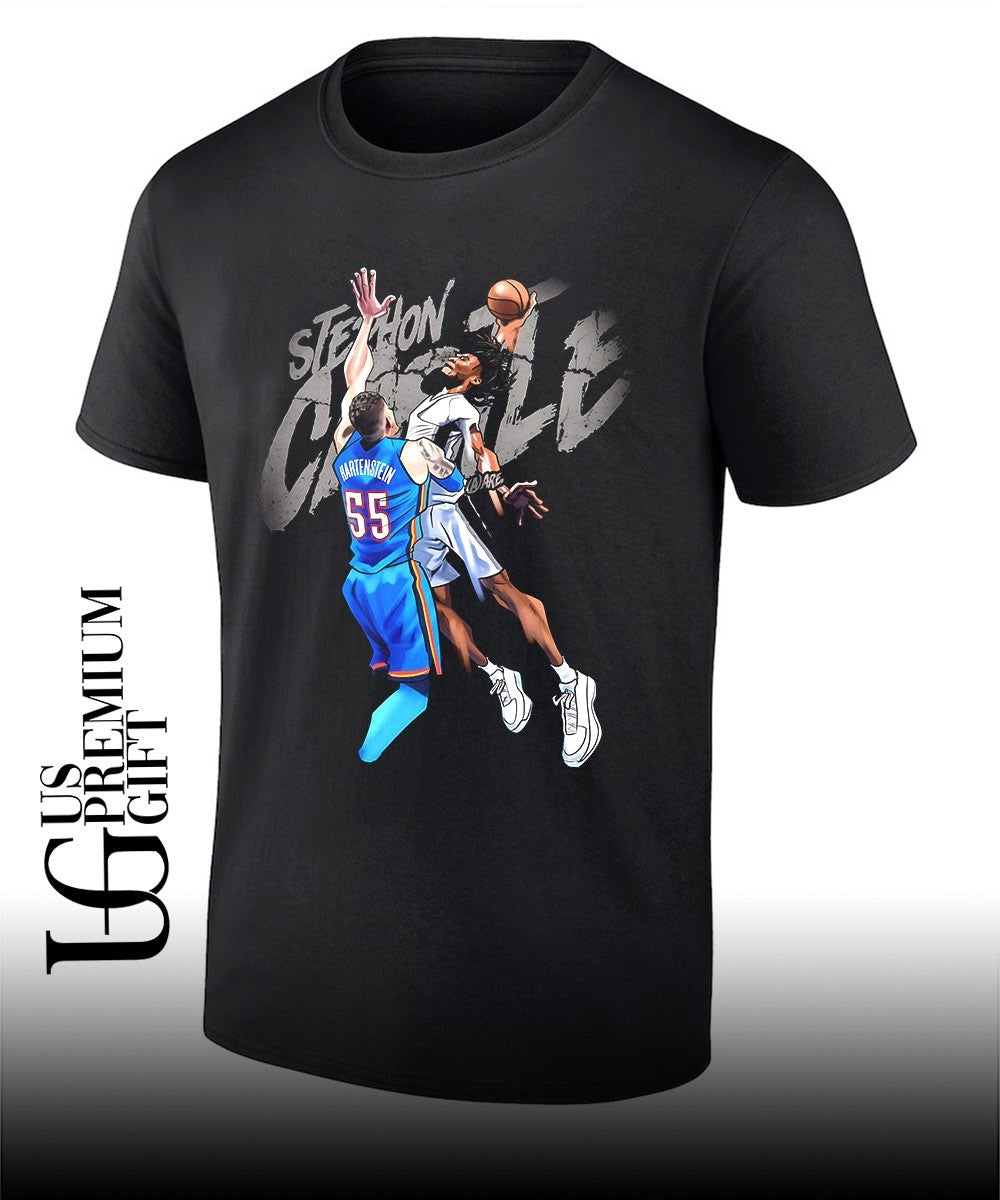 Stephon Castle dunk Isaiah Hartenstein Oklahoma City Thunder NBA shirt Unisex T-shirt, Sweatshirt, Hoodie, Long Sleeve Tee - T-Shirt, Sweatshirt, Hoodie