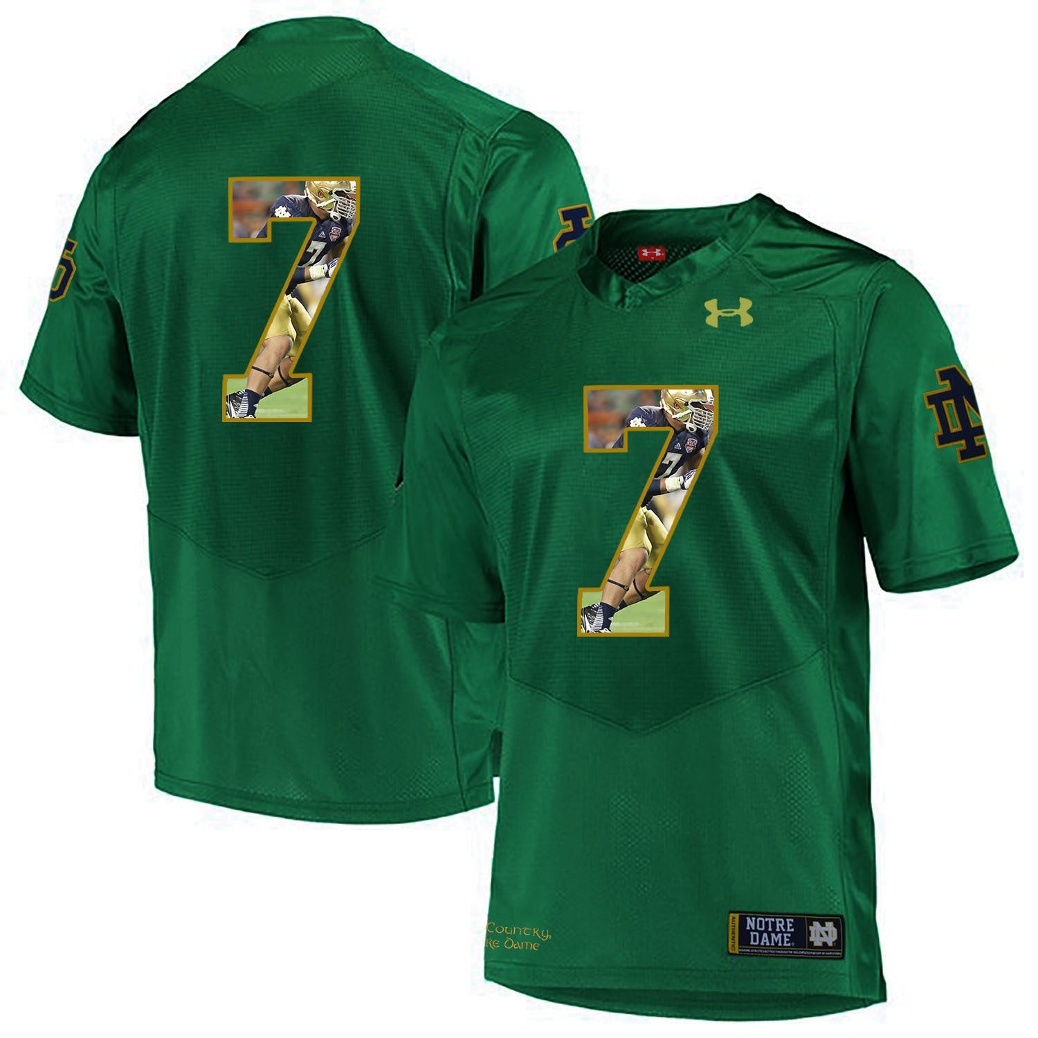 Stephon Tuitt 7 Bright Green College Football Jersey football jersey product view 1