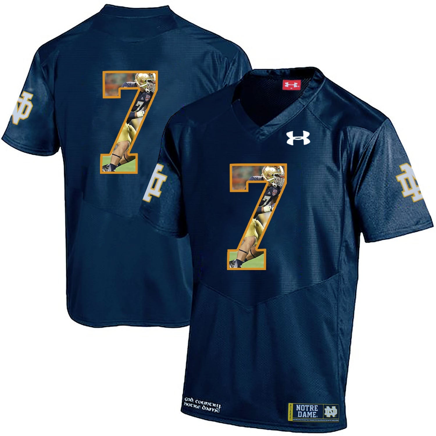Stephon Tuitt 7 Navy College Football Jersey football jersey product view 1