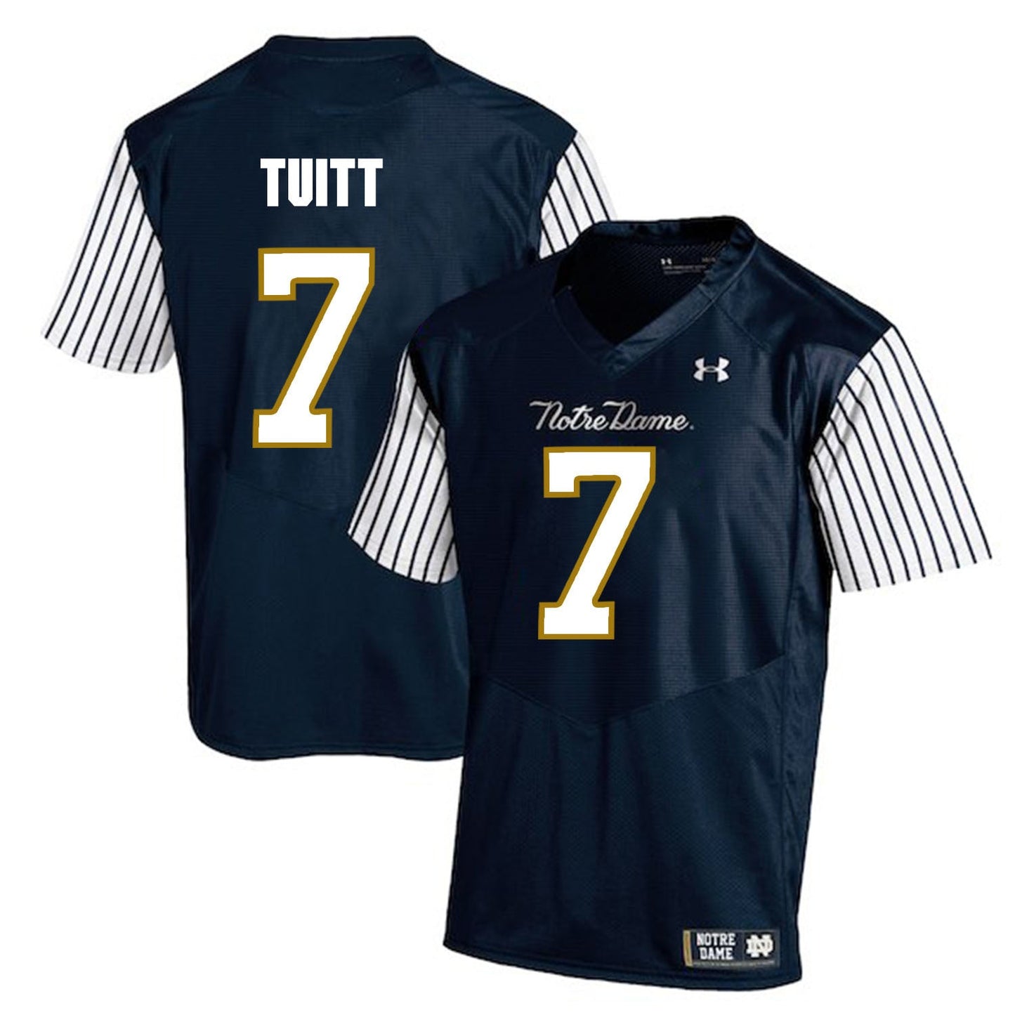 Stephon Tuitt 7 Navy Style 2 College Football Jersey football jersey product view 1