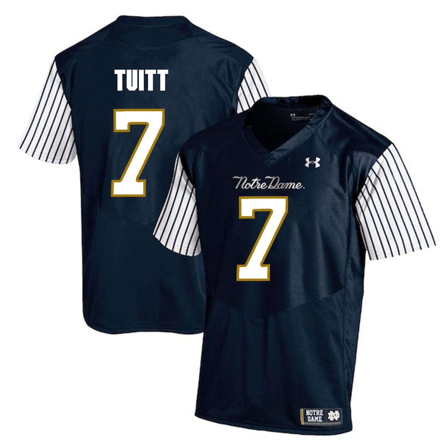 Stephon Tuitt 7 Navy Style 2 College Football Jersey football jersey product view 1