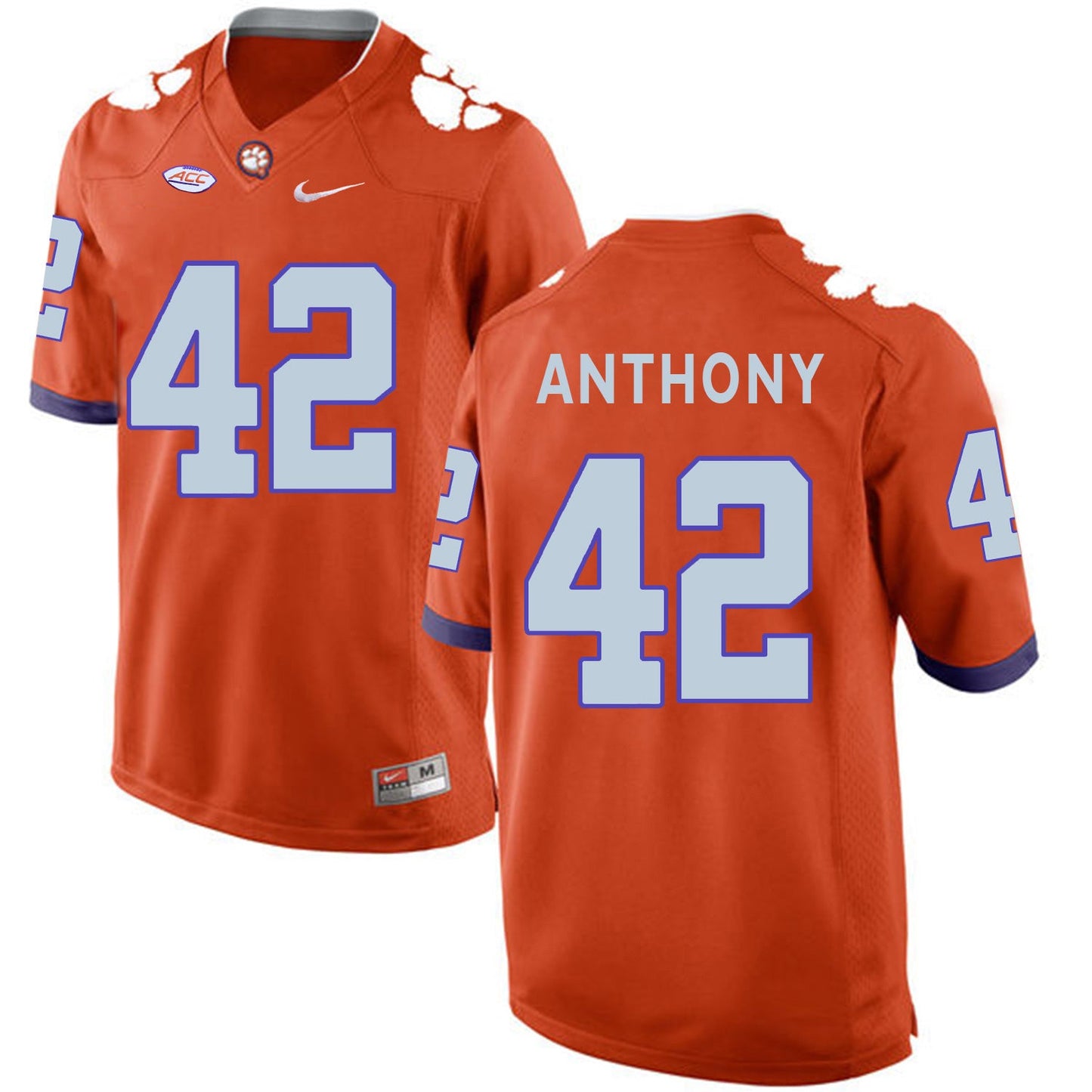 Stephone Anthony 42 Orange Style 2 College Football Jersey football jersey product view 1