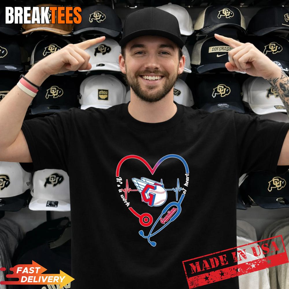 Stethoscope Heart Heartbeat Its A Work Of Heart Cleveland Guardians Baseball Logo T-Shirt - T-Shirt, Sweatshirt, Hoodie