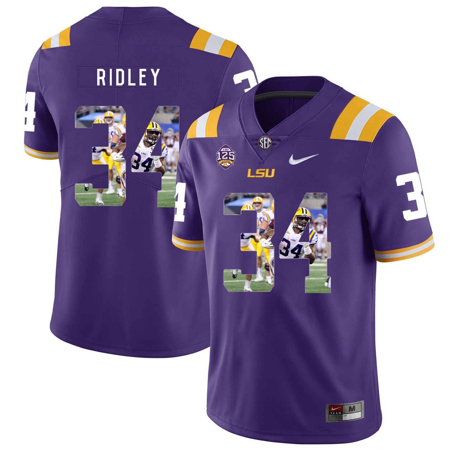 Stevan Ridley 34 Purple .1jpg College Football Jersey football jersey product view 1