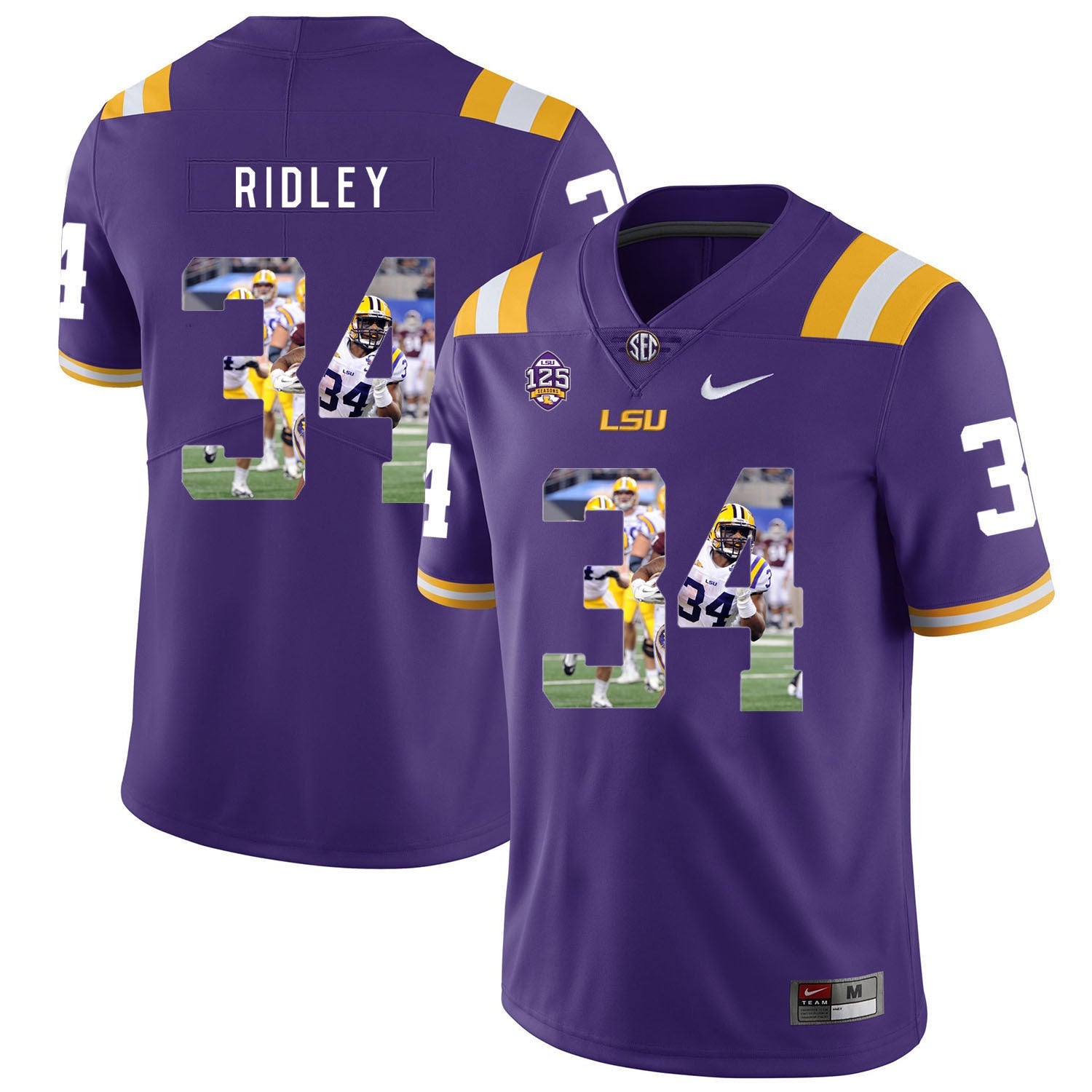 Stevan Ridley 34 Purple .1jpg College Football Jersey football jersey product view 1