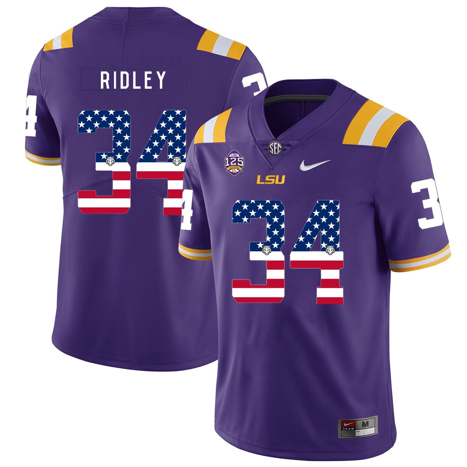 Stevan Ridley 34 Purple College Football Jersey football jersey product view 1