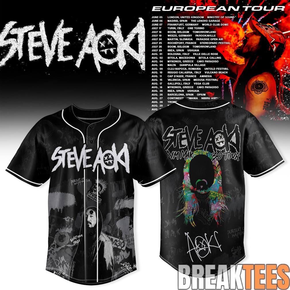 Steve Aoki 2026 Dim Mak 30 Tour Special Baseball Jersey Unisex T-shirt, Sweatshirt, Hoodie, Long Sleeve Tee - T-Shirt, Sweatshirt, Hoodie