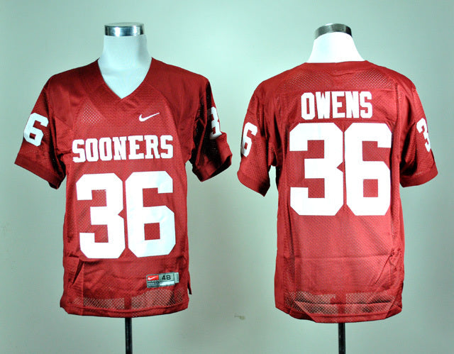 Steve Owens 36 Red College Football Jersey football jersey product view 1