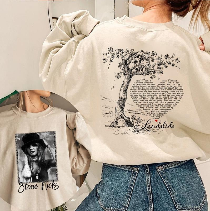 Stevie Nicks 70s Landslide Song Two Sides Perfect - Adult & Kids T-Shirts, Sweatshirts & Hoodies apparel design preview 1