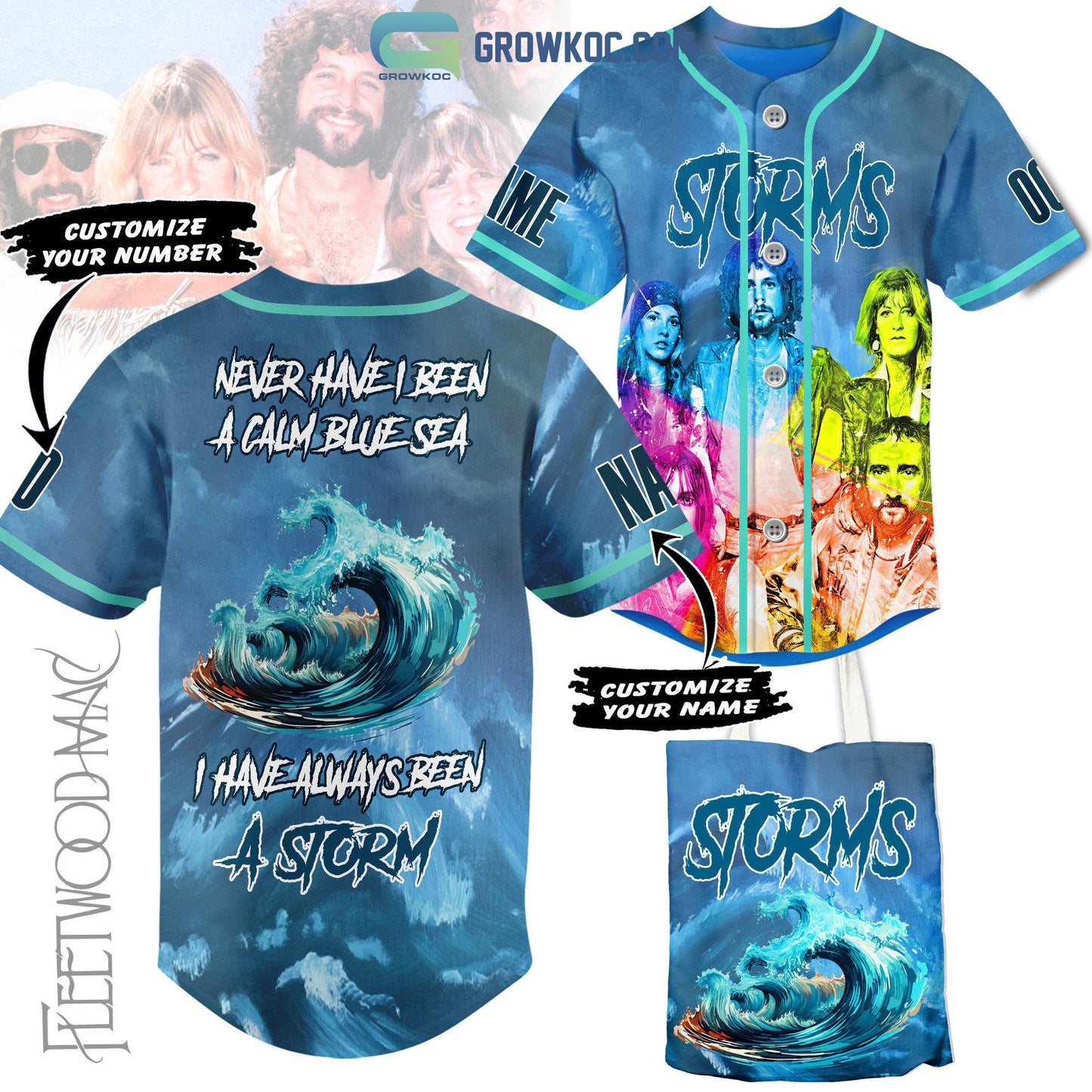 Storms Never Have I Been A Calm Blue Sea I Have Always Been A Storm Personalized Baseball Jersey baseball jersey product view 1