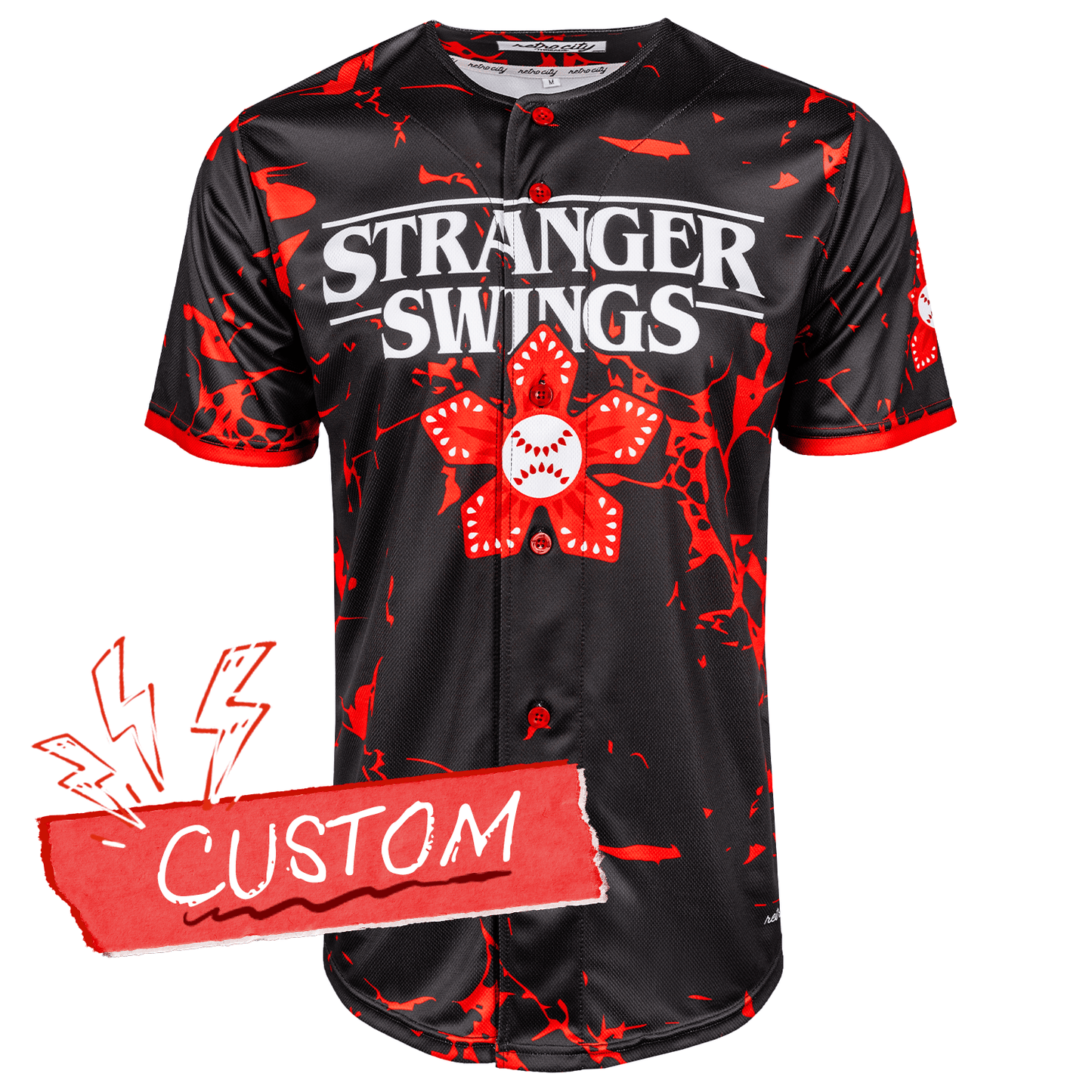 Stranger Swings Lifestyle Baseball Jersey *CUSTOM* baseball jersey product view 1