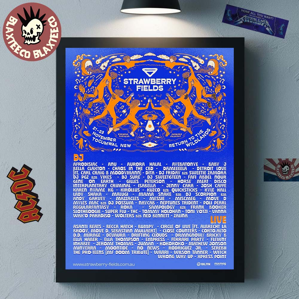 Strawberry Fields Festival 2025 Return To The Wildlands Lineup Poster On 21-23 November Tocumwal New South Wales Australia Poster Canvas - T-Shirt, Sweatshirt, Hoodie